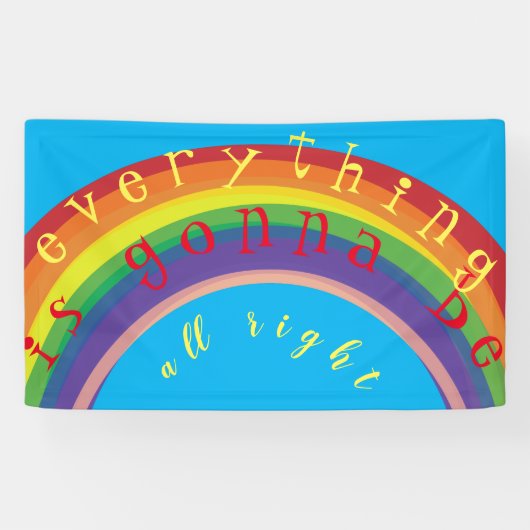 "Jouw tekst " Blue Skies Rainbow Banner (Horizontaal)