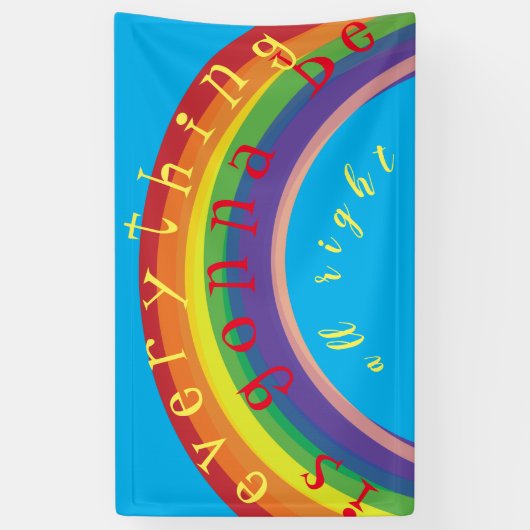 "Jouw tekst " Blue Skies Rainbow Banner (Verticaal)