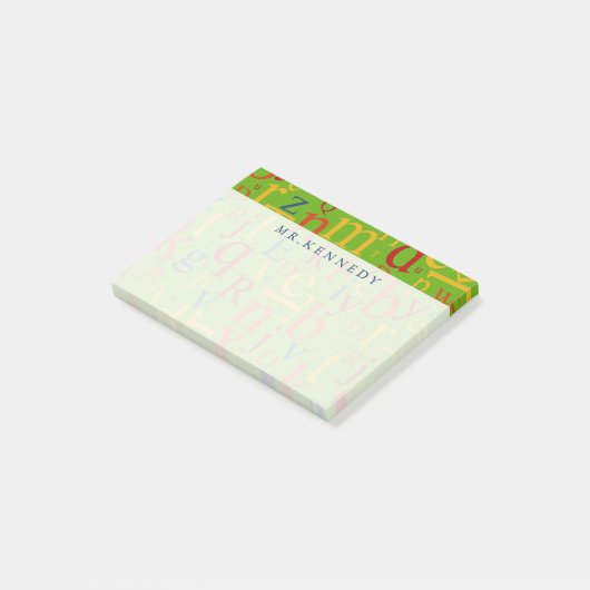 Jouw tekst | Colorful Alphabet Post-it® Notes (Schuin)