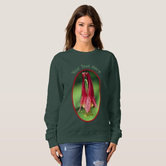 Jouw tekst Columbine Flower Personalized Trui (Voorkant volledig)