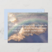 Jouw tekst CS Lewis Made voor een andere wereldreg Briefkaart (Voorkant / Achterkant)