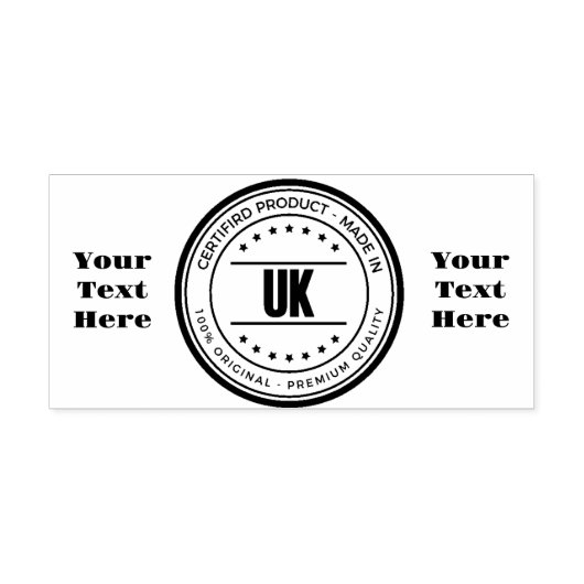 Jouw tekst Custom Logo Gedrukt Horizontaal Houten Rubberstempel (Afrduk)