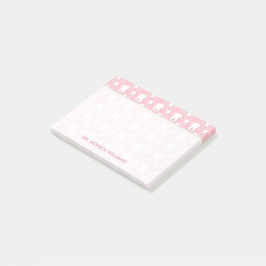 Jouw tekst | Cute Pink Teeth Post-it® Notes (Schuin)