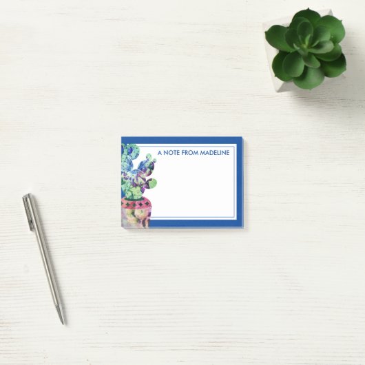 Jouw tekst | Cute Succulent Cactus Post-it® Notes (Kantoor)