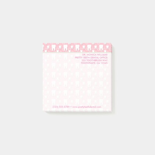 Jouw tekst | Cute Teeth Dental Office Post-it® Notes (Voorkant)