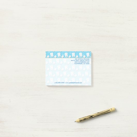 Jouw tekst | Cute Teeth Dental Office Post-it® Notes (Op bureau)