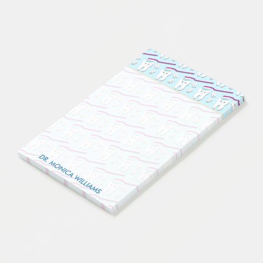 Jouw tekst | Cute Teeth & Toothbrushes Post-it® Notes (Schuin)