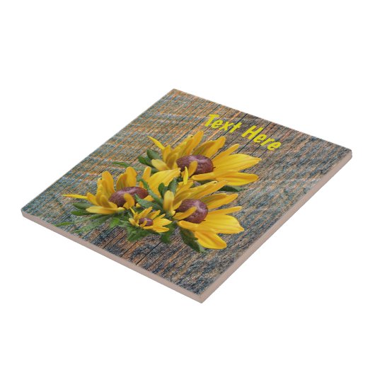 Jouw tekst Daisy Flower Personalized Tegeltje (Zijkant)