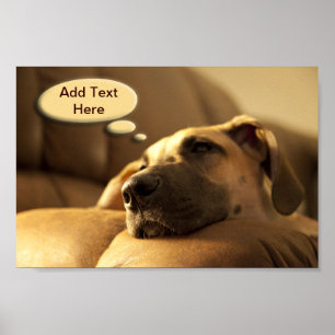 Jouw tekst Dane Puppy Poster