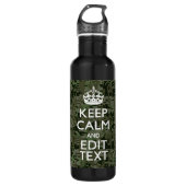 Jouw tekst Digital Camouflage Camo Keep Calm Waterfles (Voorkant)