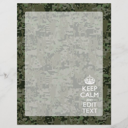 Jouw tekst Digital Camouflage Olive Green Keep Cal (Voorkant)