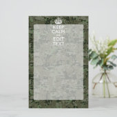 Jouw tekst Digital Camouflage Olive Green Keep Cal Briefpapier (Staand voorkant)