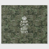 Jouw tekst Digital Camouflage Olive Green Keep Cal Cadeaupapier (Vlak)