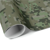 Jouw tekst Digital Camouflage Olive Green Keep Cal Cadeaupapier (Rol Hoek)