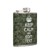 Jouw tekst Digital Camouflage Olive Green Keep Cal Heupfles (Rechts)