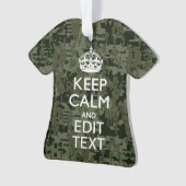 Jouw tekst Digital Camouflage Olive Green Keep Cal Ornament (voorkant)