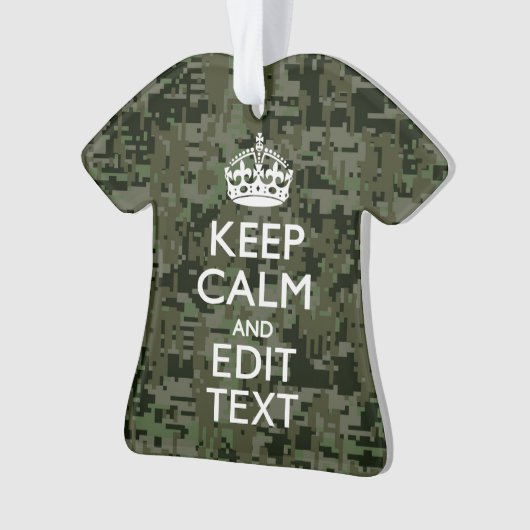 Jouw tekst Digital Camouflage Olive Green Keep Cal Ornament (voorkant)