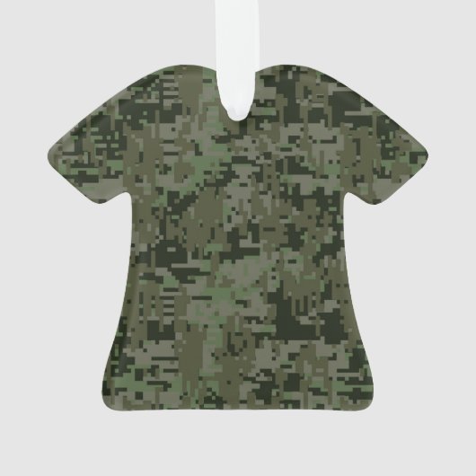 Jouw tekst Digital Camouflage Olive Green Keep Cal Ornament (achterkant)