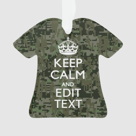 Jouw tekst Digital Camouflage Olive Green Keep Cal Ornament (voorkant)