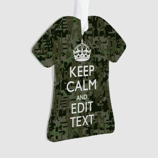 Jouw tekst Digital Camouflage Olive Green Keep Cal Ornament (voorkant)