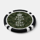 Jouw tekst Digital Camouflage Olive Green Keep Cal Poker Chips (Enkel)
