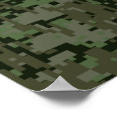 Jouw tekst Digital Camouflage Olive Green Keep Cal Poster (Hoek)