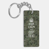 Jouw tekst Digital Camouflage Olive Green Keep Cal Sleutelhanger (Voorkant Links)