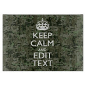 Jouw tekst Digital Camouflage Olive Green Keep Cal Snijplank (Voorkant)