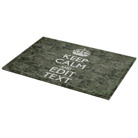Jouw tekst Digital Camouflage Olive Green Keep Cal Snijplank (Hoek)