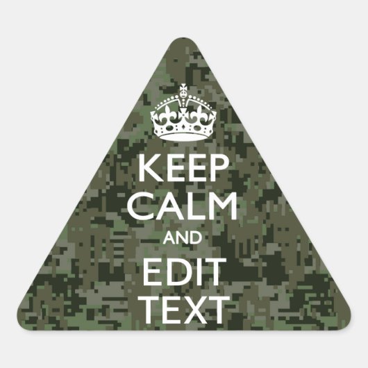 Jouw tekst Digital Camouflage Olive Green Keep Cal Sticker (Voorkant)
