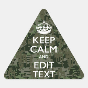 Jouw tekst Digital Camouflage Olive Green Keep Cal Sticker