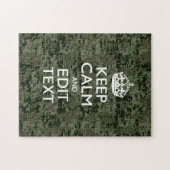 Jouw tekst Digital Camouflage Woodland Keep Calm Legpuzzel (Horizontaal)