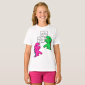 jouw tekst Dinosaur Conversation Funny T-shirt (Voorkant volledig)