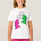 jouw tekst Dinosaur Conversation Funny T-shirt (Voorkant)