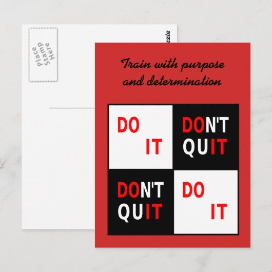 Jouw tekst doet het motivatie Briefkaart niet stop (Voorkant / Achterkant)