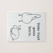 Jouw tekst-, Duck- en Bunny Rabbit-tekenpuzzels Legpuzzel (Horizontaal)