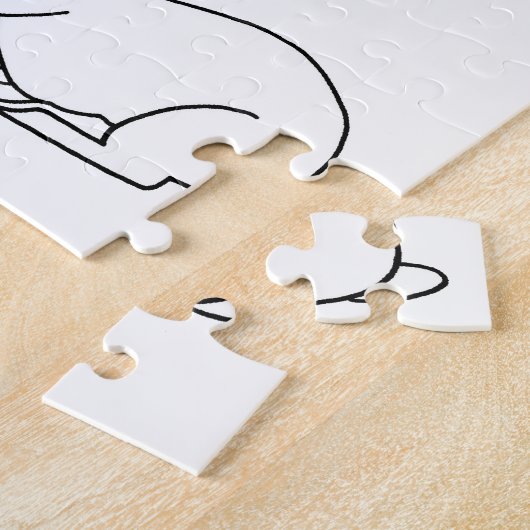 Jouw tekst-, Duck- en Bunny Rabbit-tekenpuzzels Legpuzzel (Zijkant)