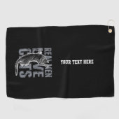Jouw tekst Echte Mannen houden van kattenachtige s Golfhanddoek (Horizontaal)