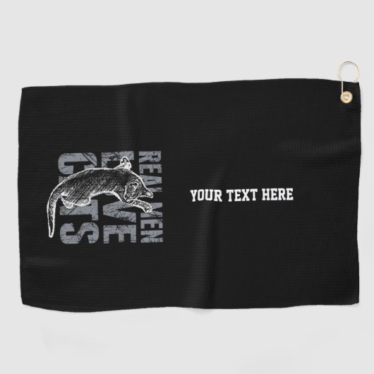 Jouw tekst Echte Mannen houden van kattenachtige s Golfhanddoek (Horizontaal)