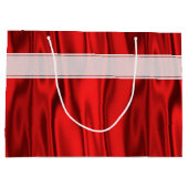 Jouw tekst | Elegant Happy Birthday Red Satin Groot Cadeauzakje (Achterkant)