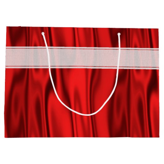 Jouw tekst | Elegant Happy Birthday Red Satin Groot Cadeauzakje (Achterkant)