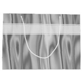Jouw tekst: Elegant Happy Birthday Silver Satin Groot Cadeauzakje (Achterkant)