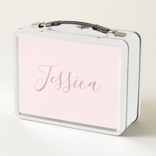 Jouw tekst | Elegant Script & Zacht Blush Roze (Achterkant)