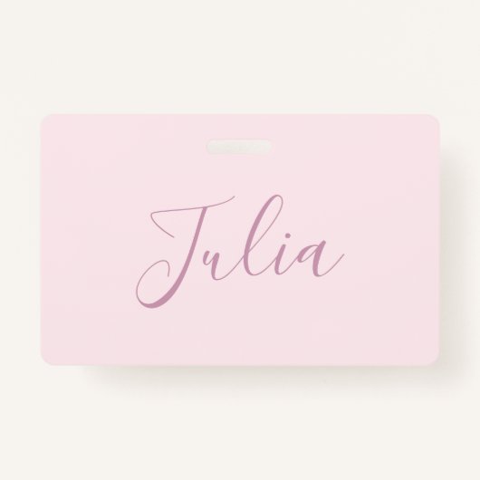 Jouw tekst | Elegant Script & Zacht Blush Roze Badge (Voorkant)
