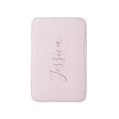 Jouw tekst | Elegant Script & Zacht Blush Roze Badmat (Voorkant Verticaal)