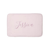Jouw tekst | Elegant Script & Zacht Blush Roze Badmat (Voorkant)