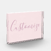 Jouw tekst | Elegant Script & Zacht Blush Roze Fotoblokken (Links)