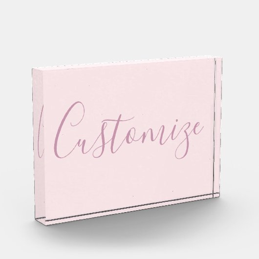 Jouw tekst | Elegant Script & Zacht Blush Roze Fotoblokken (Links)