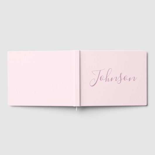 Jouw tekst | Elegant Script & Zacht Blush Roze Gastenboek (Volledig)