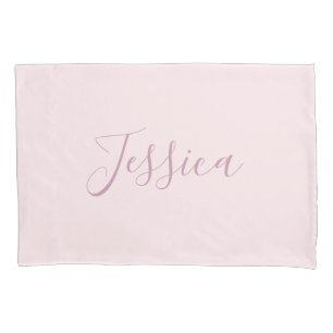 Jouw tekst Elegant Script & Zacht Blush Roze Kussensloop